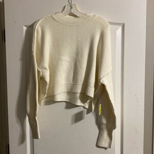 Free people cropped sweater ivory new size XS